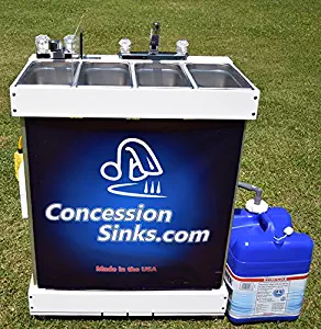 Concession Sinks - Standard Size Electric 3 Compartment with Hot Water for Food Vending Trailer, Hand Wash