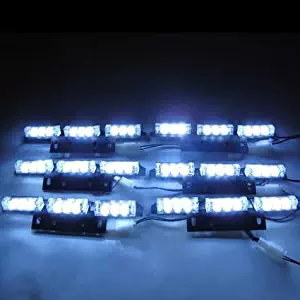 54 X LED Emergency Vehicle Strobe Lights for Front Grille Deck Warning Light (54 LED, White)