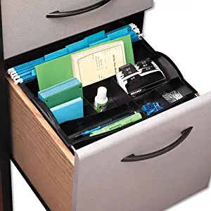 Hanging Desk Drawer Organizer, Plastic, Black, Sold as 1 Each