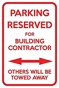 Collectible Wall Art,16x12Inch,Parking Reserved for Building Contractor Others Towed BN2558 House Decor Gifts Drinking Bathroom Bathroom Shop Vintage Retro Bedroom Poster