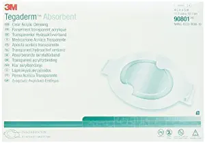 3M Tegaderm Absorbent Clear Acrylic Dressing, Medium Oval 90801, 5 Pads by 3M Skin and Wound Care