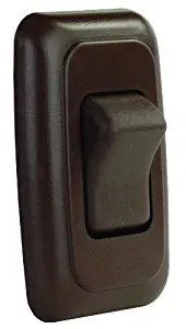 JR Products 12135 Brown Single SPST On-Off Switch with Bezel