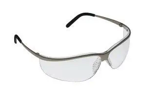 3M Metaliks Sport Safety Glasses With Metal Brushed Nickel Frame And Clear Polycarbonate Anti-Fog Lens