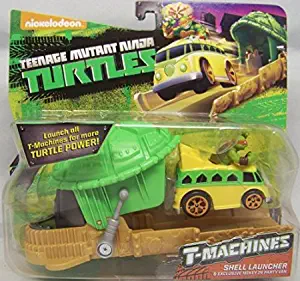 Kimougha Teenage Mutant Ninja Turtles T-Machines Turtle Shell Launcher with Michelangelo in Classic Party Wagon Vehicle