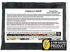 Finally Hair Fibers Refill Bag - 56 Grams of Premium Hair Loss Concealer in a Refill Bag (Black)