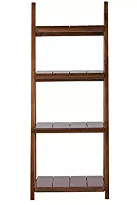 Nolan 4 shelf Folding Bookcase, 60"Hx24"Wx16"D, WARM BROWN