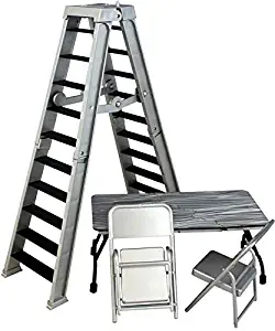 Wrestling Ultimate Ladder & Table Playset (Silver) - Ringside Collectibles Exclusive WWE Toy Action Figure Accessory Pack