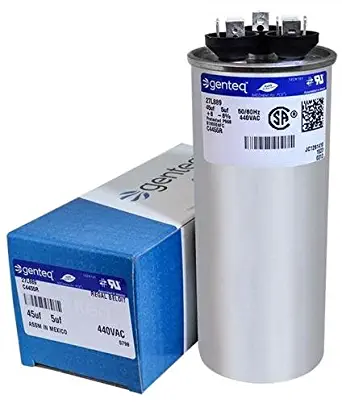 Packard PRCFD455 • 45 + 5 uF MFD x 440 VAC Genteq Replacement Dual Capacitor Round # C4455R / 27L889