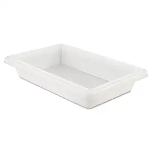 Rubbermaid Commercial Food/Tote Boxes, 2gal, 18w x 12d x 3 1/2h, White - Includes one food box.