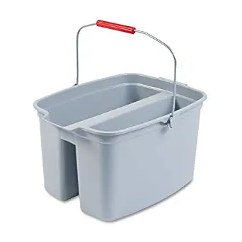 Rubbermaid Commercial 19-Quart Double Utility Pail, Plastic, 18 x 14 1/2 x 10, Gray - one pail.