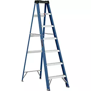 Louisville Ladder W-3215-07 7 ft. Fiberglass Ladder, Type II, 225 Lbs Load Capacity