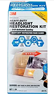 3M 39175 Heavy Duty Headlight Restoration Kit (with Quick Clear Coat), 1 Pack
