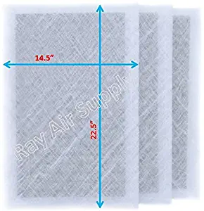 RAYAIR SUPPLY 16x25 Dynamic Air Cleaner Replacement Filter Pads 16X25 Refill (3 Pack) White