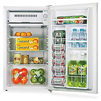 Lorell LLR72312 Compact Refrigerator, Can Dispenser, Dial Control, Manual Defrost, 3.3 cubic feet