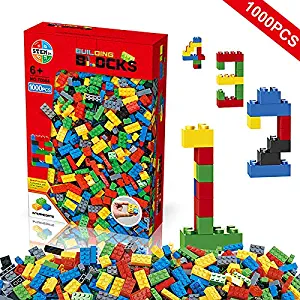 Litian Building Blocks 1000 Pieces Set, Building Bricks Creative DIY Interlocking Toy Set Random Colors Mixed Shape ABS Puzzle Construction Toys Set for Kids Age6+ (1000PCS)