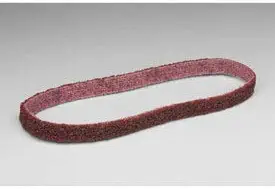 3M 61500067337 Scotch-Brite Surface Conditioning Belt - 0.37 x 13 in. Aluminum Oxide Medium Grit44; Pack of 20 - Maroon