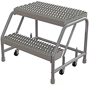 Aluminum Rolling Step, 20" Overall Height, 350 lb. Load Capacity, Number of Steps: 2