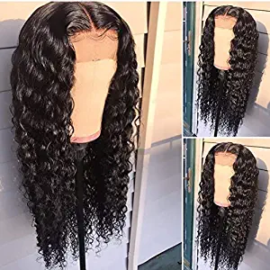 Helene Curly Wigs Glueless Lace Front Wigs Long Narural Curly High Density Synthetic Lace Wigs For Women With Baby Hair Natural Hairline Realistic Fiber Hair Wig Half Hand Tied 20inch