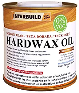 INTERBUILD HARDWAX Oil - Zero VOC & Food Safe Wood Stain - 8.45 oz. can - Golden Tea