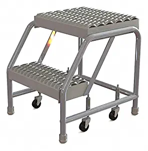 Aluminum Rolling Step, 20" Overall Height, 350 lb. Load Capacity, Number of Steps: 2