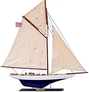 Defender Limited 25" - Scale Wood Sailboat - Sailing Boat Model - Sailing Yacht