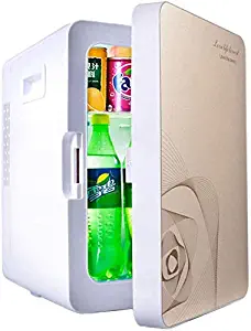 LLYU Portable Freezers Car Refrigerator 20L Low-Power Student Dormitory Mini Car Small Refrigerator System Refrigerated Car Home Dual-use (Color : Gold)