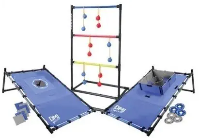 Cornhole Set. Its Time to Find the Outdoor Game Sets. Get Some Outdoor Games for Those Fun Summer Days. Here's a 3 in 1 Tailgate Combo Outdoor Activity Set with Bean Bag Toss, Chuck a Ball( Bolas ), and Washer Toss. Perfect Party Game for Any Event