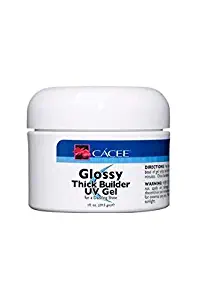 Glossy UV Thick Builder Clear Gel For Nails, Hard Gel Overlay, Works With Thin Clear (Not Acrylic Systems) & Scultping (1 oz)