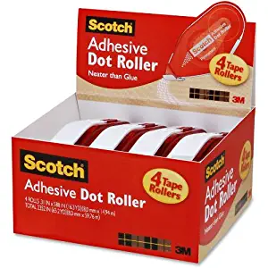 Scotch Adhesive Dot Roller Value Pack .31 Inches x 49 Feet, 4-Pack (6055BNS)