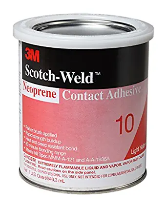 3M Neoprene Contact Adhesive 10, Light Yellow, 1 Gallon Can