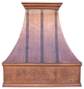 Sinda H7LT Copper Range Hood with Profession Liner & Internal Motor 30" / 36" / 42" / 48" Wall Mount (W30" x H39" Wall)