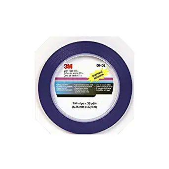 3M 471+ PN6405 Indigo Vinyl Tape, Conveniently Packaged, 1/4" x 36 yd (Pack of 1)