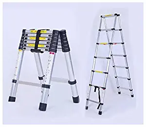 Aluminum Telescoping Ladder 13 ft, Reach 12.5ft/16ft/18ft/20ft/25ft/30ft, 150kg Max Capacity, Soft-Close System, Pinch-Free ?Multi-function household folding ladder