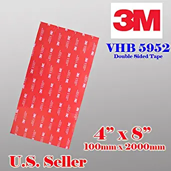 3m VHB 4" X8" Double Sided Foam Adhesive Sheet Tape 5952 Automotive Mounting Industrial Grade Very High Bond 5952 (1 sheets 4"x8")