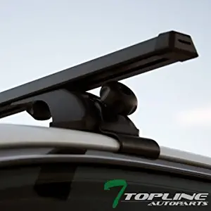 Topline Autopart Universal 50" Window Frame Style Aluminum Roof Rack Rail Cross Bars frc (Black)