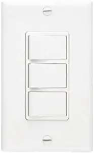 Broan-NuTone 66W NuTone Ventilation, Independent Switches for Heaters and Fans, 15 Amp, 120V, White Three-Function Wall Control, 20