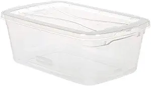 Rubbermaid Cleverstore Clear Stackable Plastic Storage Containers with Durable Latching Lids