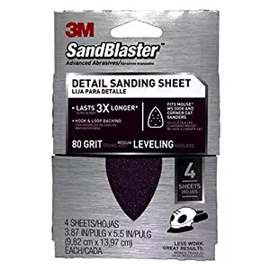 3M 9671 80-Grit Mouse Sandpaper Sheets, 4-Pack