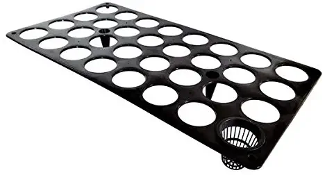 1020 Net Pot Trays, 50 Pack for Aquaponics and Hydroponics with 2" Net Cups