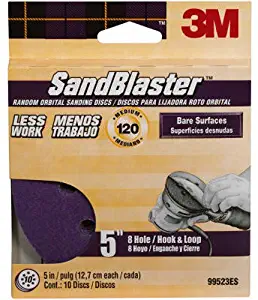 3M SandBlaster Sanding Discs, 120-Grit, 5-Inch by 8-Inch, 10-Pack