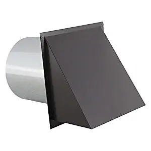 Hooded Wall Vent with Screen and Damper - Painted 6 inch Brown