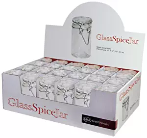 Grant Howard 50520 3.06-Ounce Cylindrical Clear Glass Spice Jar, Set of 24, Small