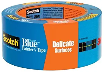 3M Scotch-Blue 2080 Safe-Release Delicate Surfaces Painters Masking Tape , 19 lbs/in Tensile Strength, 60 yds Length x 2" Width, Blue (Pack of 24)