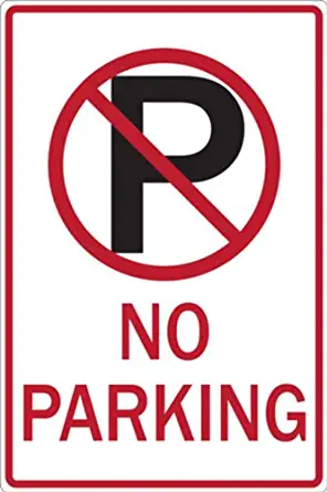 ZING 2465 Eco Parking Sign, Legend"NO Parking Symbol NO Parking", 12" Width x 18" Length, Recycled Aluminum, Engineer Grade Prismatic, (Pack of 1)