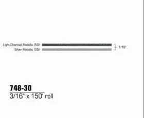 3M Scotchcal 74830 Light Charcoal Metallic / Silver Metallic Striping Automotive Tape - 3/16 in Width x 2 mil Thick [PRICE is per ROLL]