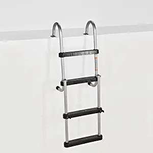 RecPro Marine Pontoon Boat 4 Step Folding Boarding Ladder AL-B4