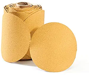 100 Pack - 5" Inch Discs On a Roll PSA Gold Adhesive Back DA Sanding Paper (120 Grit)