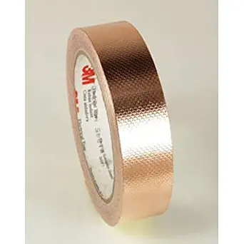 4.0 MIL EMI EMBOSSED COPPER SHIELDING TAPE, 1/2" X 18 Y