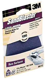 3M SandBlaster Mouse Sandpaper Sheets, 120-Grit, 4-Pack