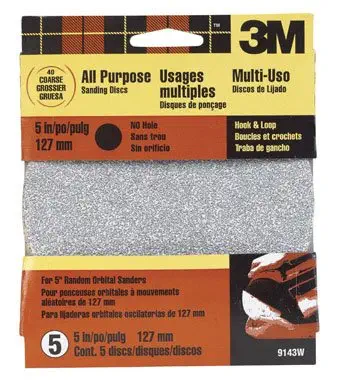 3M 9143W 5" Coarse Grit Quick Change Sanding Disk